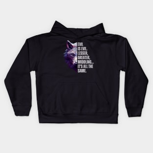 Evil is Evil II - Silver Wolf - Fantasy - Witcher Kids Hoodie